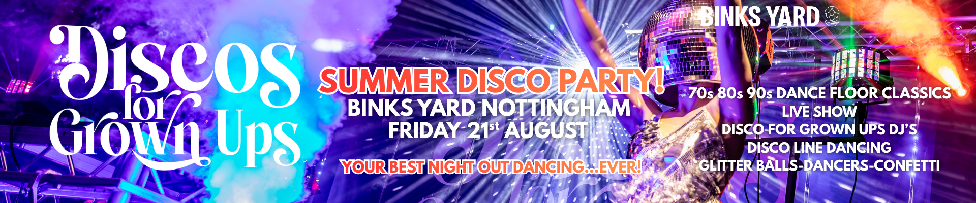 Disco for Grown Ups 70s 80s 90s Summer Disco Party with Live Show